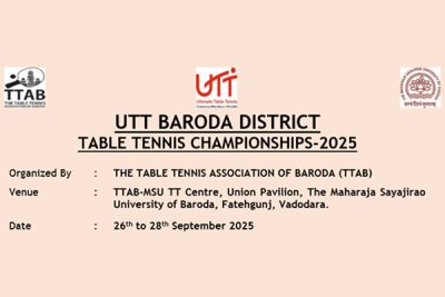 UTT BARODA DISTRICT TABLE TENNIS CHAMPIONSHIPS-2025