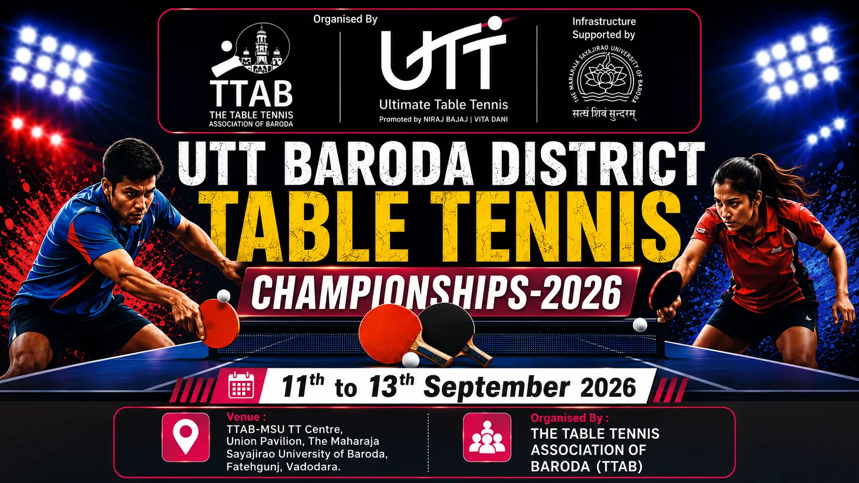 UTT BARODA DISTRICT TABLE TENNIS CHAMPIONSHIPS-2026 home